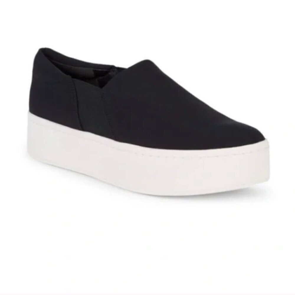 Vince Warren Black Platform Slip-On Sneakers Shoes Classic Suede Size 10 Women's